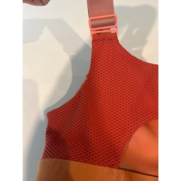 Outdoor Voices Womens Front Zip Sports Bra S Orange Red Nylon/Spandex Padded Adj - Picture 6 of 6